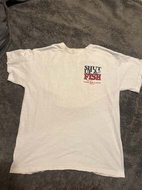Vintage M&O Knits Shut Up & Fish Cabo San Lucas Mexico Graphic T-Shirt